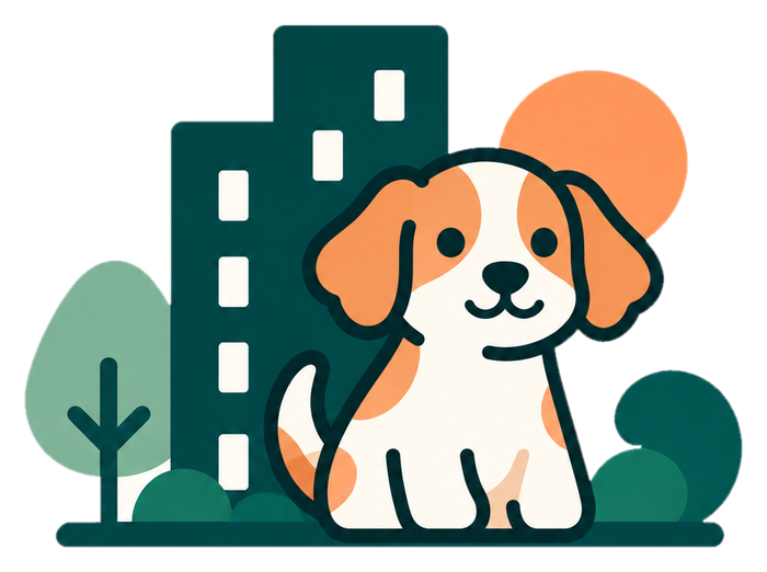 PupBlock puppy and apartment illustration